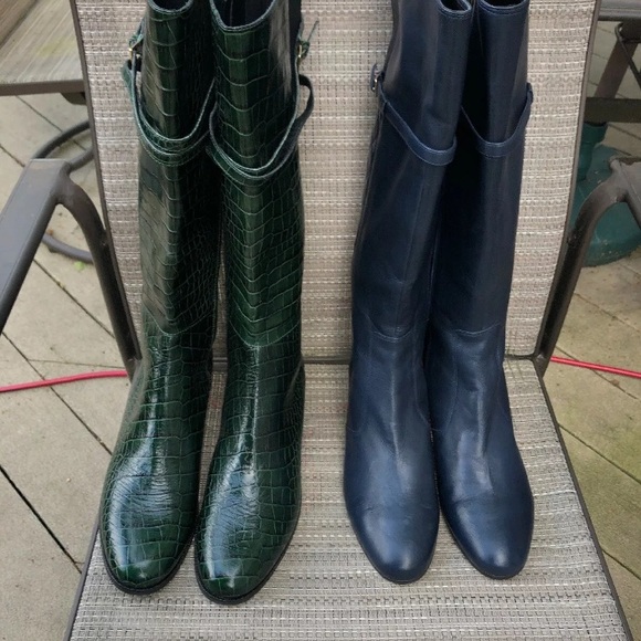 LK BENNETT LADIES (2) PAIR CROC/QUILT RIDING BOOTS - Picture 3 of 8